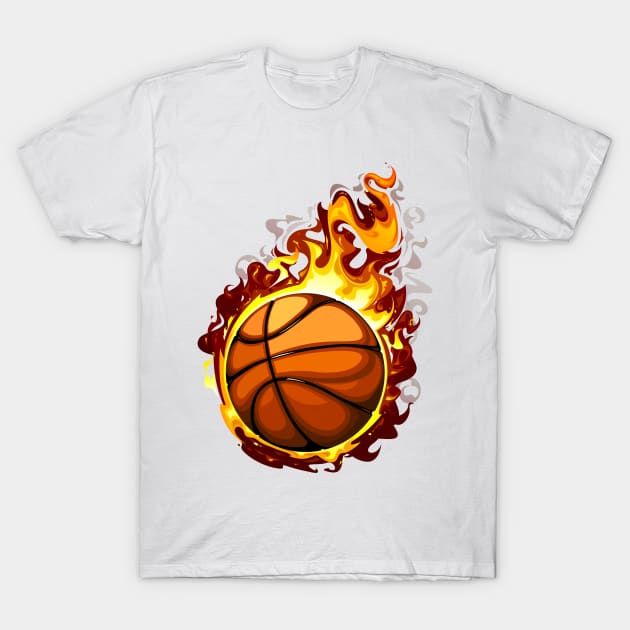 Basketball on FIRE - Ball is LIFE! T-Shirt by Printaha